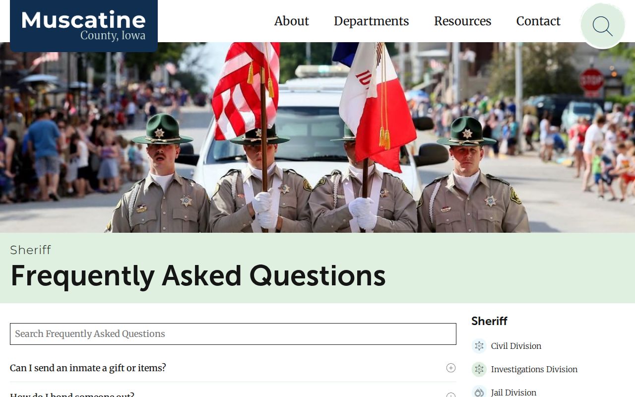 Muscatine County bench warrant official bond posting guidance