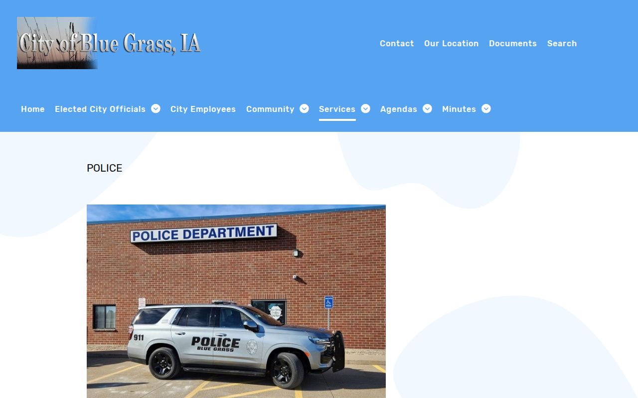Official Blue Grass Police contact and dispatch instructions