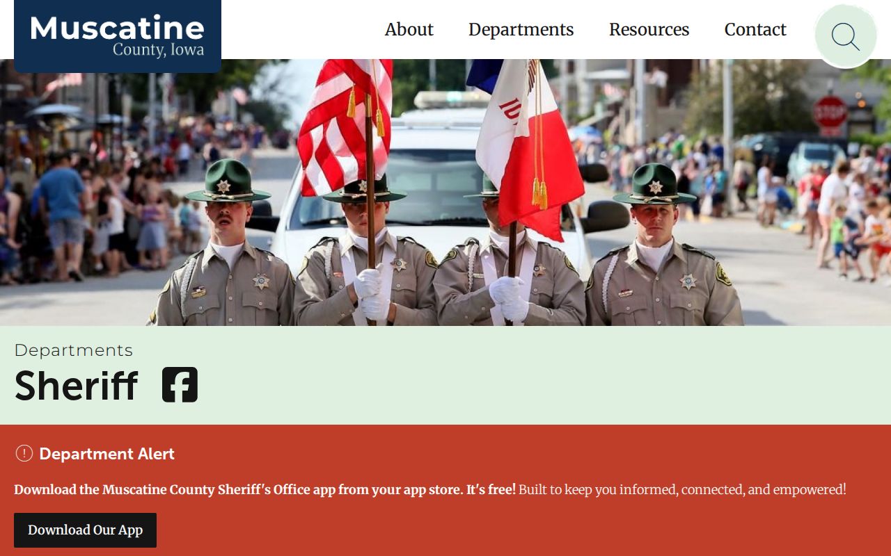 Muscatine County warrant search sheriff contact